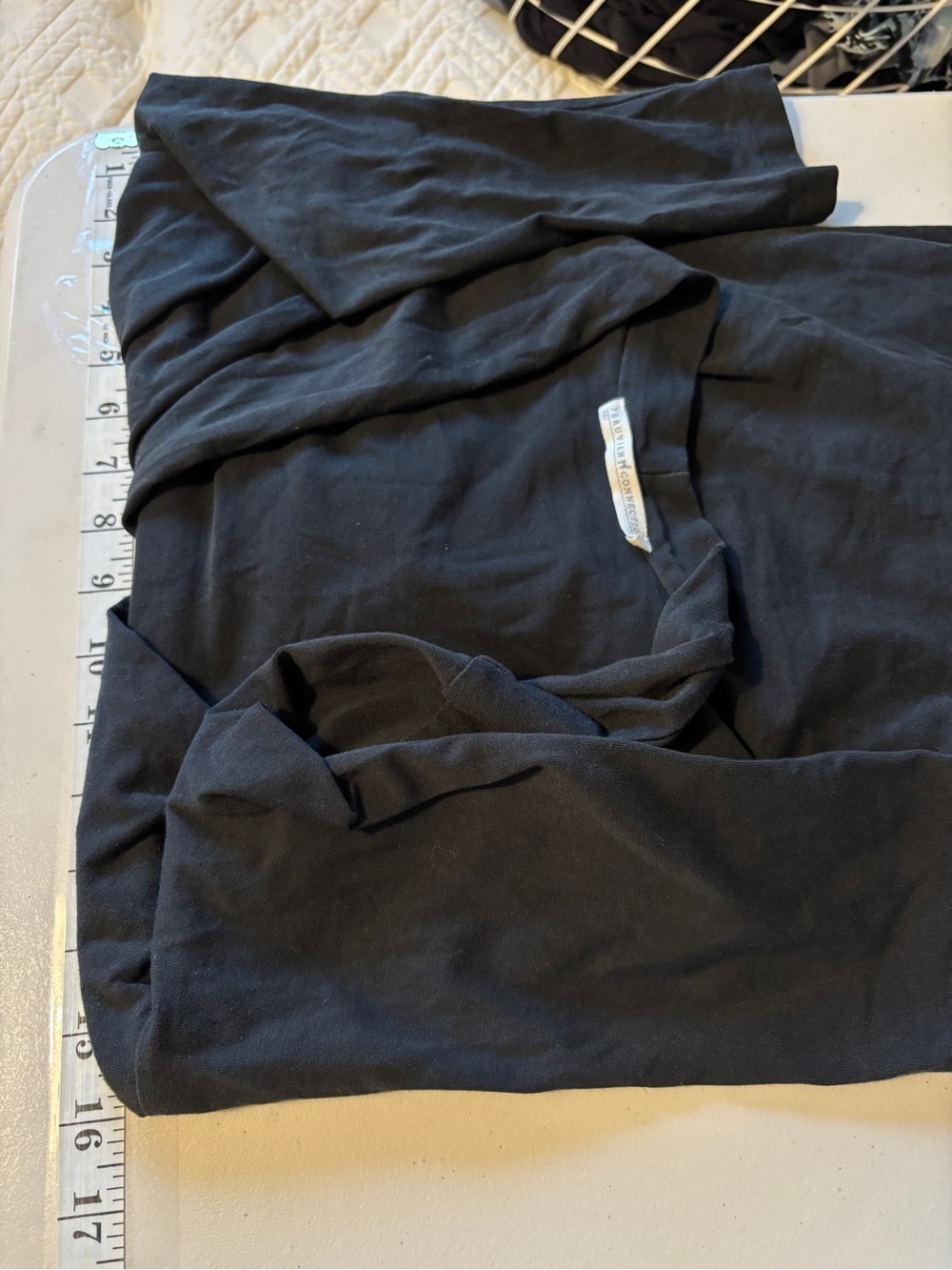Peruvian Connection Cyprus Black Ruched Top Drape Wrap-Style Elevated Basic Soft - Picture 5 of 7